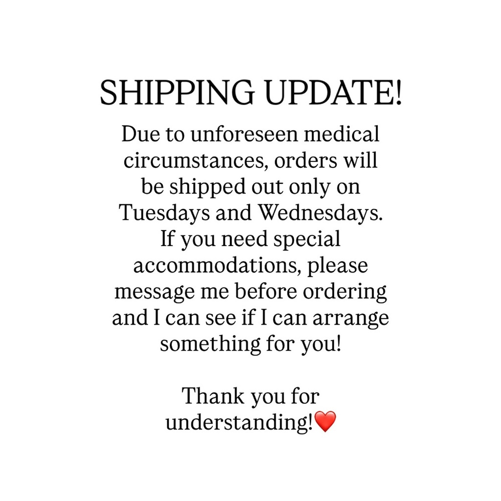 Shipping Notice - Tuesday/Wednesday Delivery Only